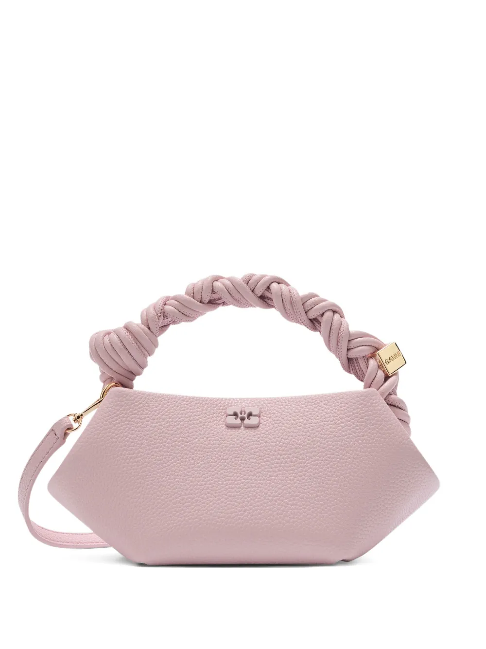 Ganni Bou Twisted-handle Tote Bag In Pink