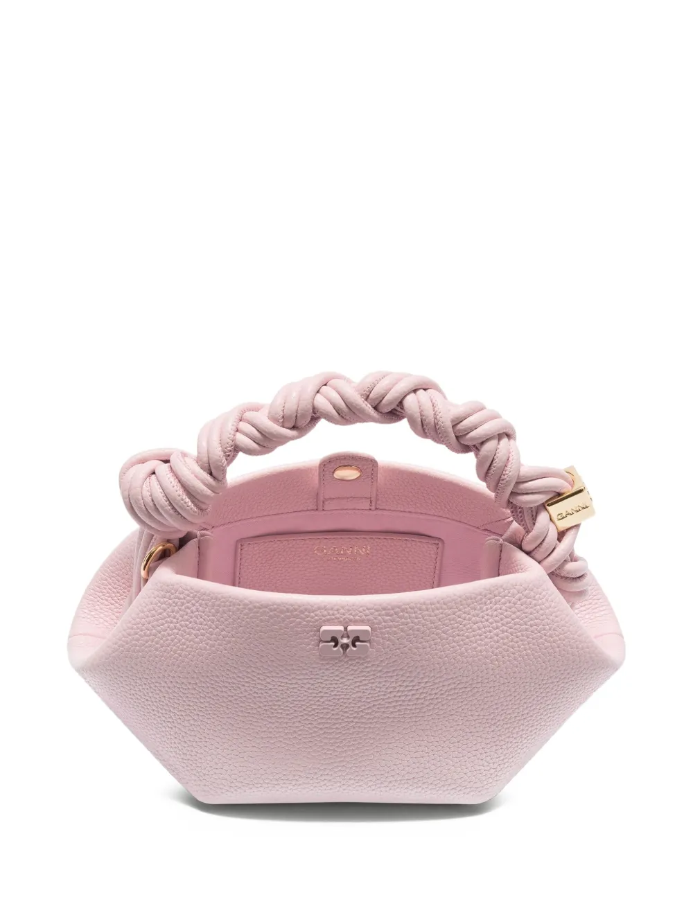 Ganni Bou Twisted-handle Tote Bag In Pink