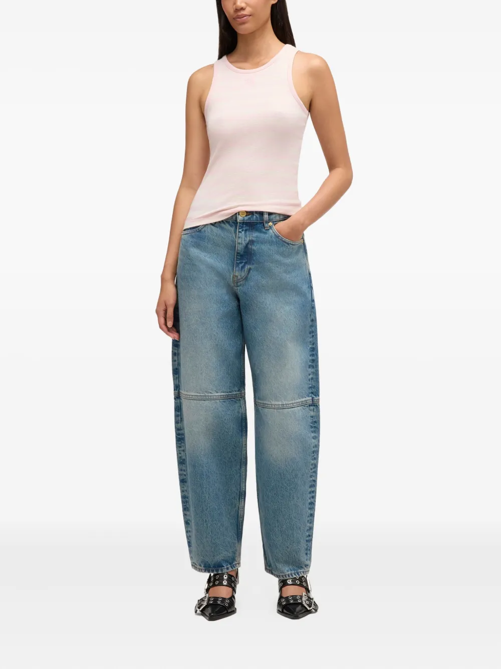 GANNI Jeans met vlakken - Blauw