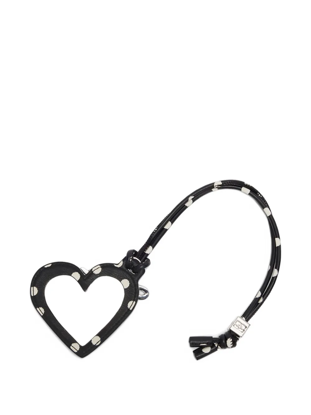 GANNI polka-dot heart keyring | Black | Image 1