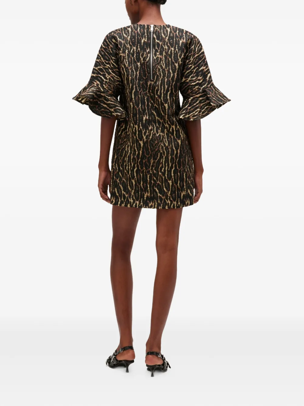 GANNI Mini-jurk met V-hals Bruin