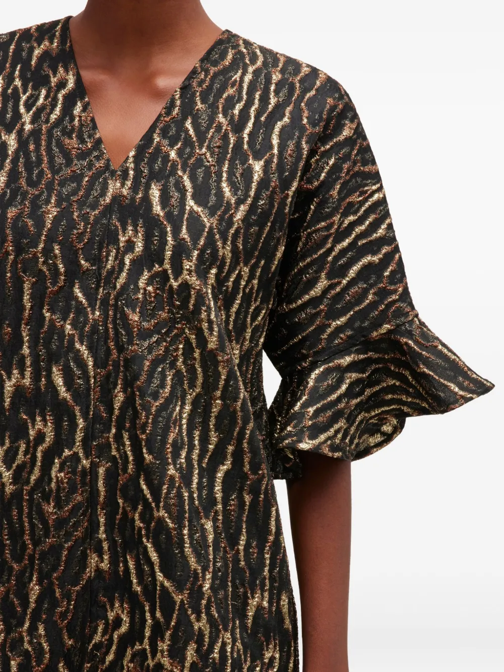 GANNI Mini-jurk met V-hals Bruin