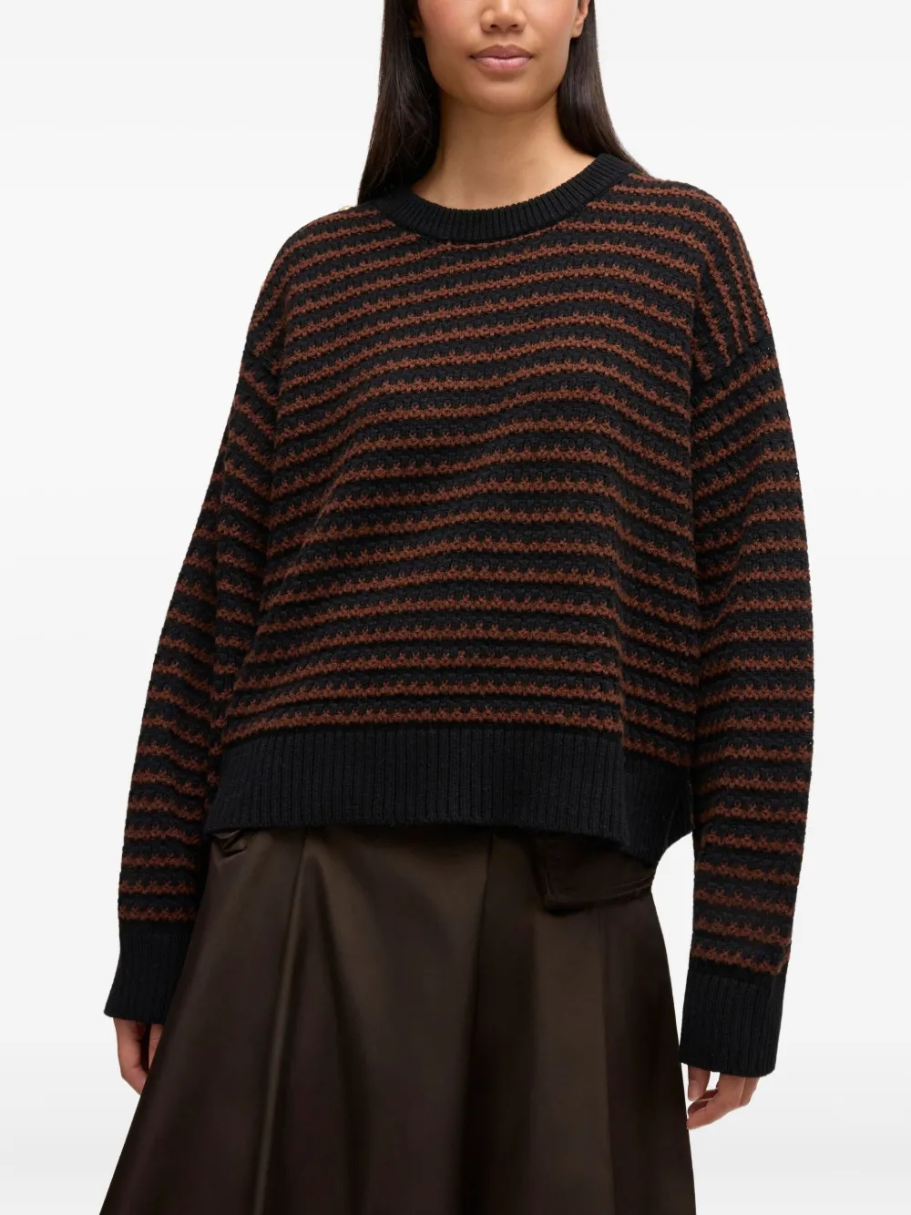  Ganni Pull à Rayures - Noir 