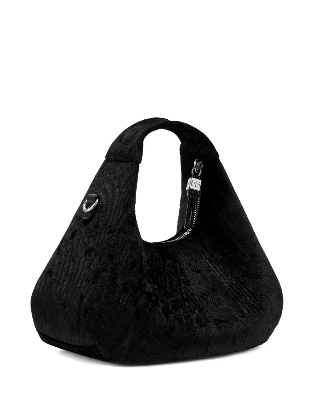 GANNI Shopper met logodetail en ketting Zwart