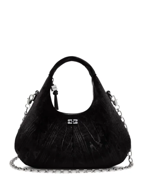 GANNI mini logo-detail chain tote bag