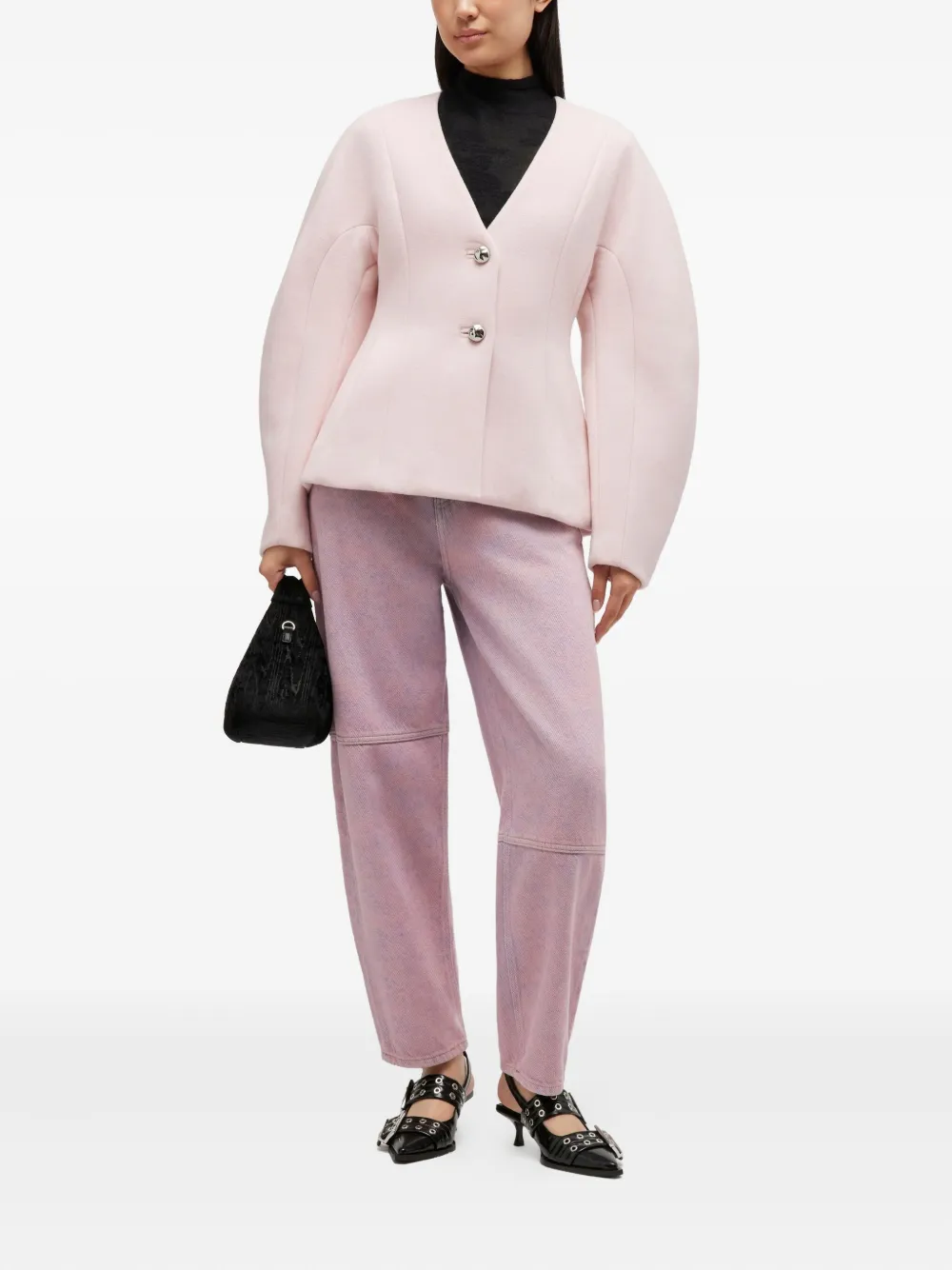 GANNI Jeans met afwerking - Roze