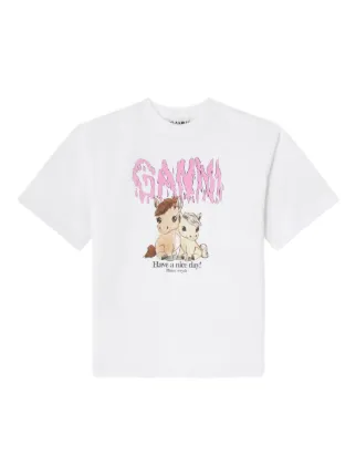 GANNI Graphic T-shirt | White | FARFETCH