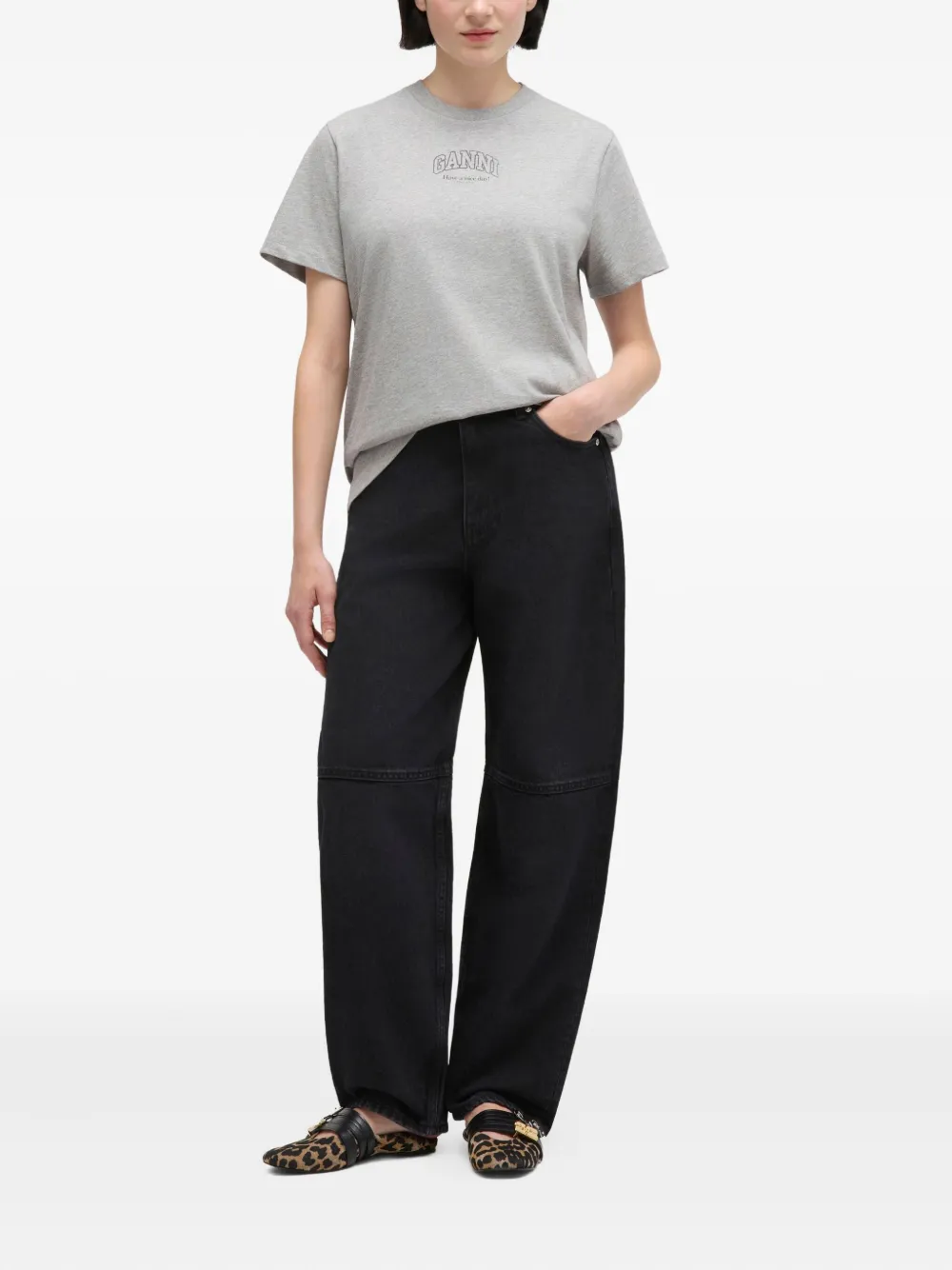 GANNI Essential T-shirt Grijs
