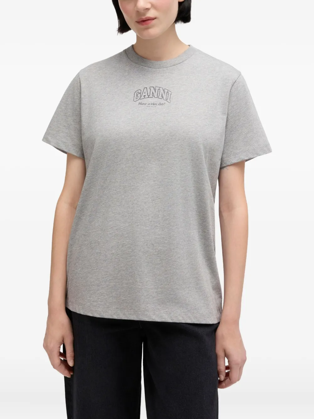 GANNI Essential T-shirt Grijs