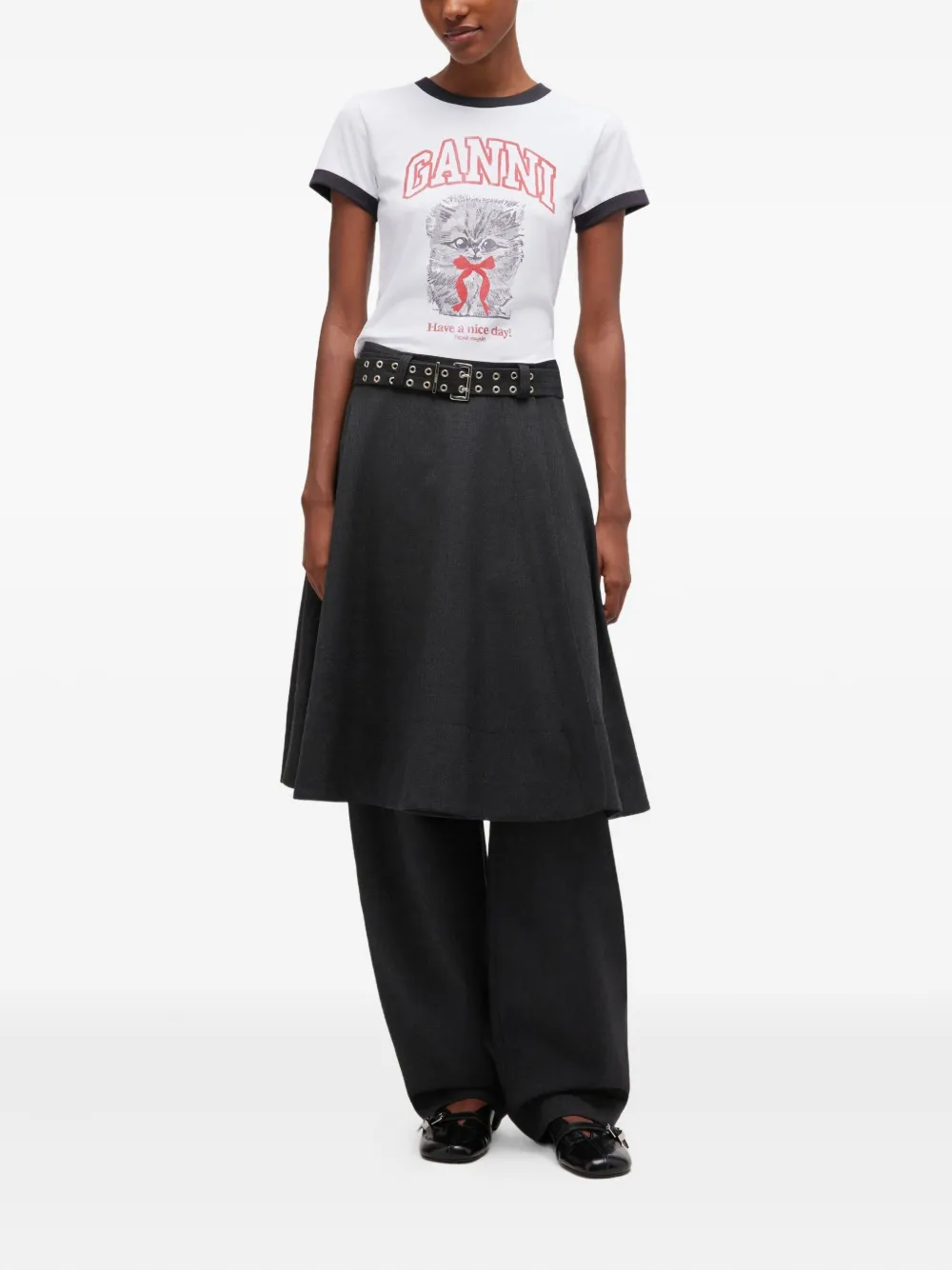 Ganni Short-sleeve T-shirt In White