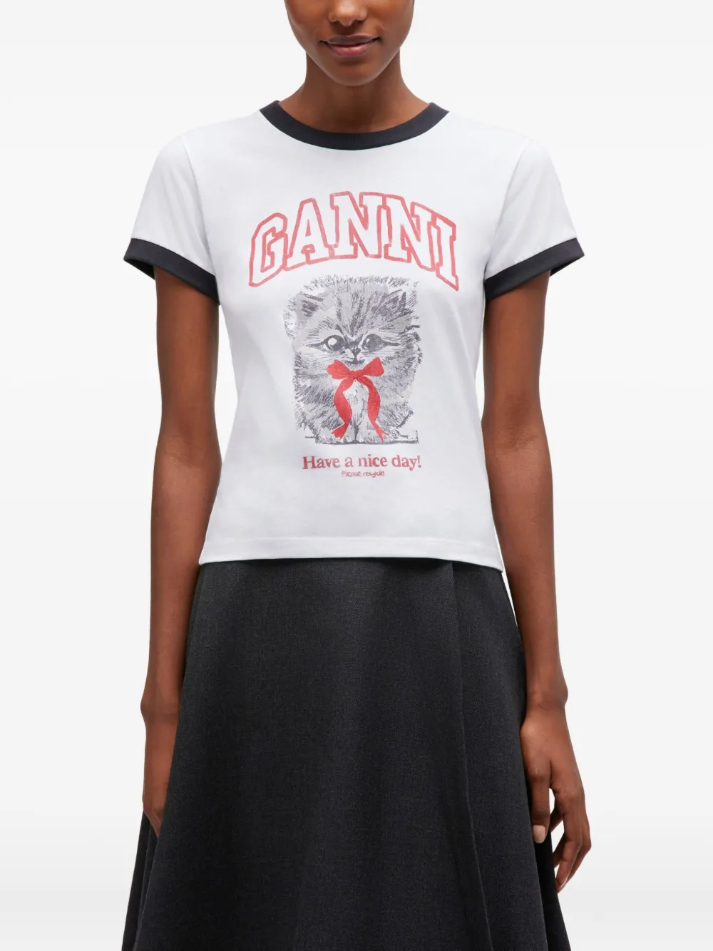 Ganni Short-sleeve T-shirt In White