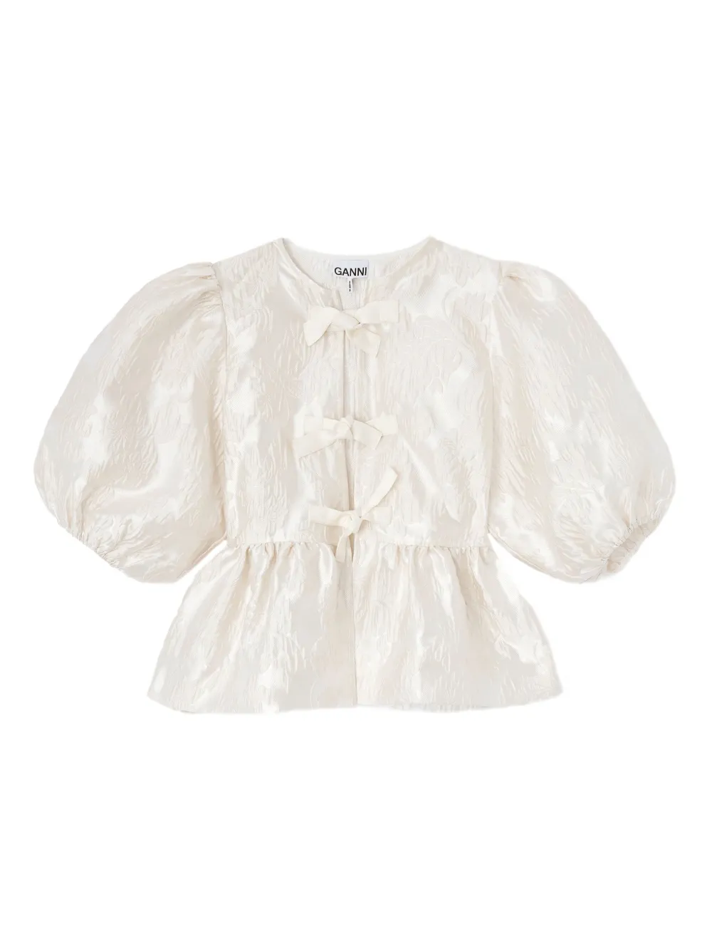 GANNI Blusa con maniche a palloncino - Toni neutri