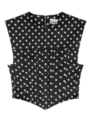 GANNI ポルカドット コルセットトップ | ホワイト | FARFETCH JP