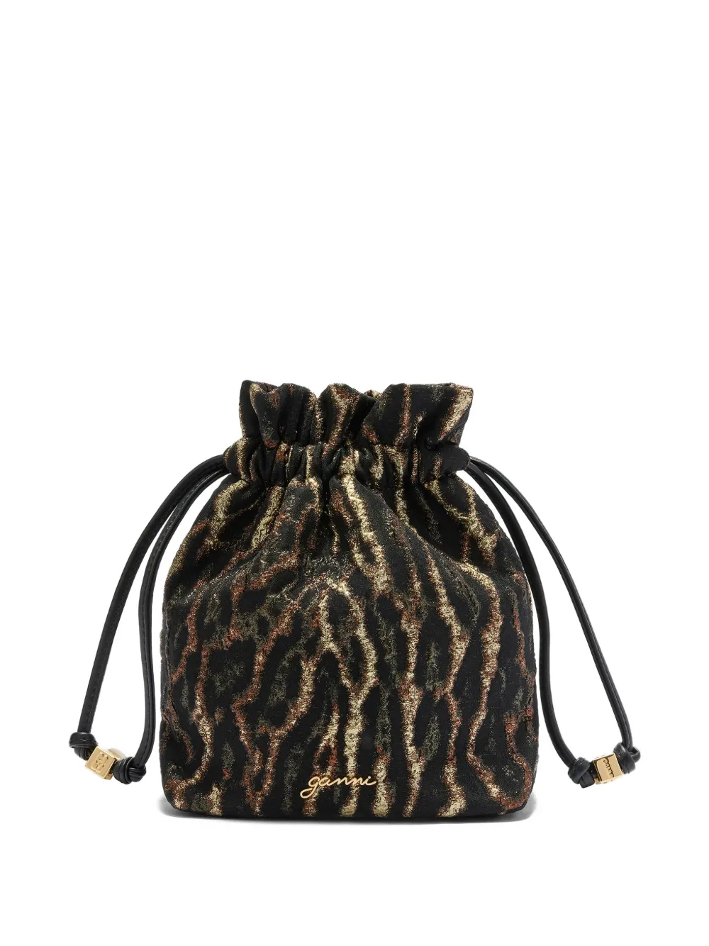 GANNI drawstring logo-detail bucket bag | Black | Image 1