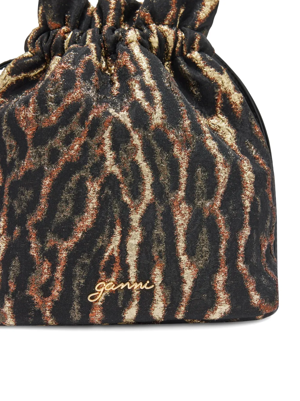 GANNI Bucket-tas met trekkoord en logodetail Zwart