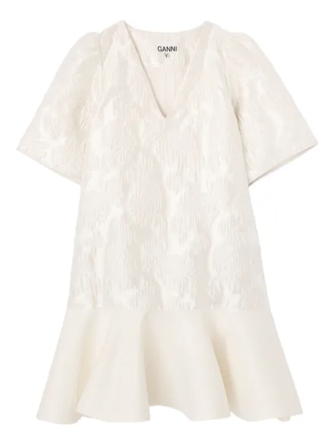 GANNI vestido corto con cuello en V