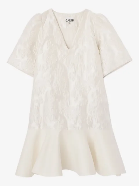 GANNI satin cloque mini dress