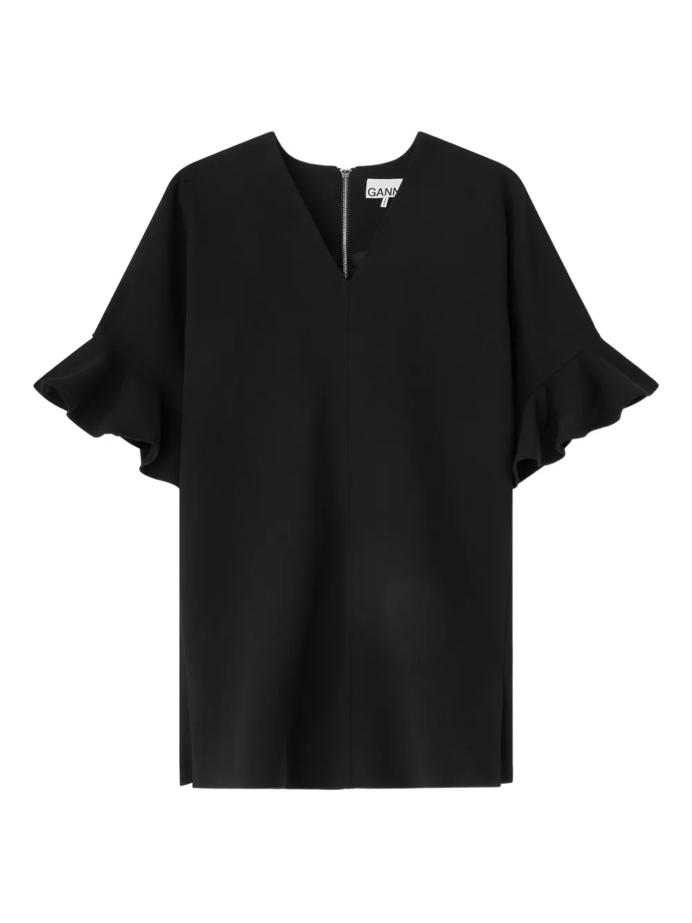 GANNI Abito con ruches - Nero