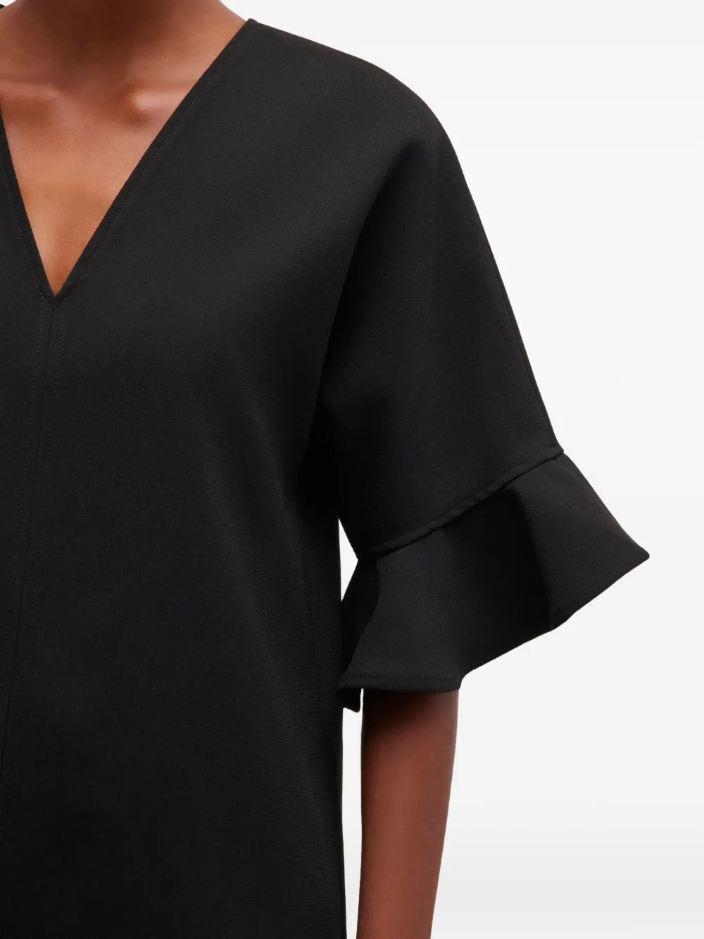 GANNI Jurk met ruchemouwen Zwart