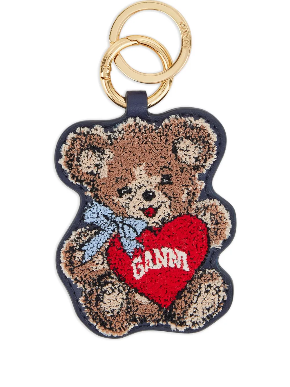 Ganni Teddy Keyring In Brown