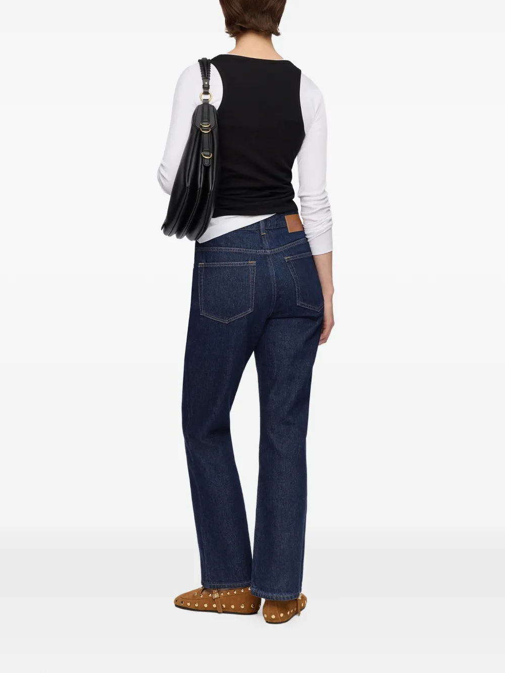 GANNI Betzy cropped denim jeans Blauw