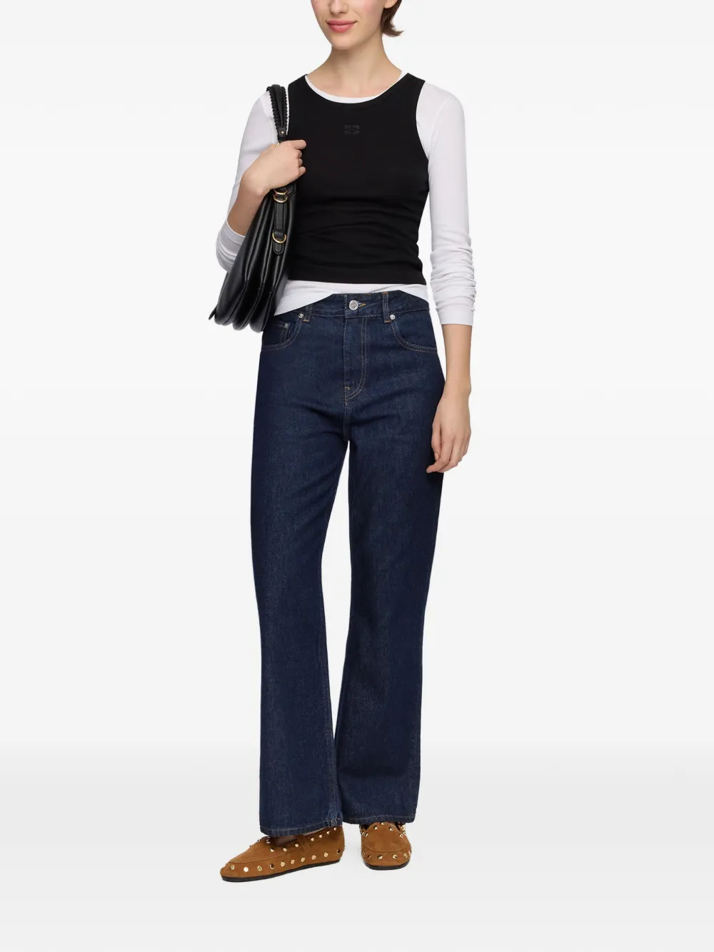 GANNI Betzy cropped denim jeans Blauw