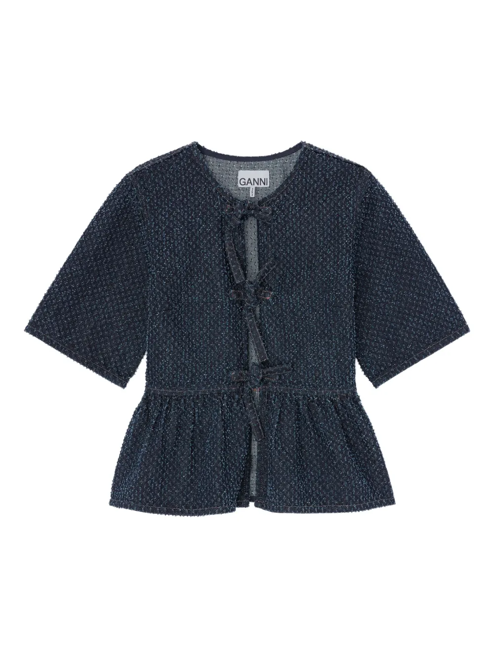 GANNI Top con peplum - Blu