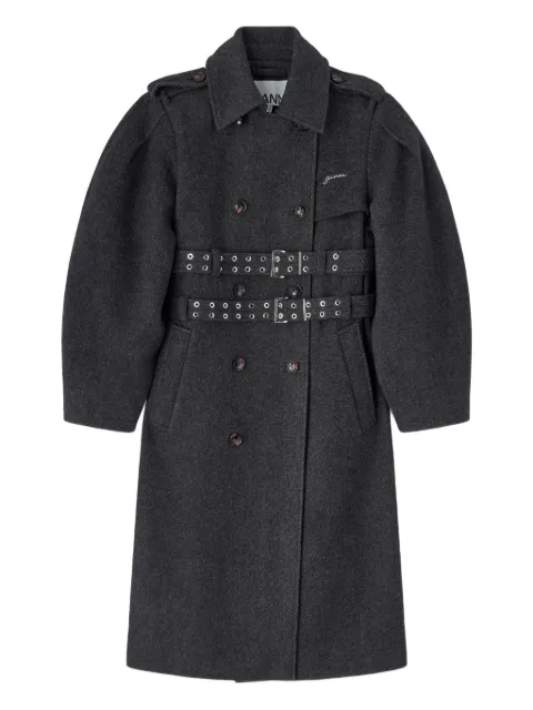 GANNI wool trench coat