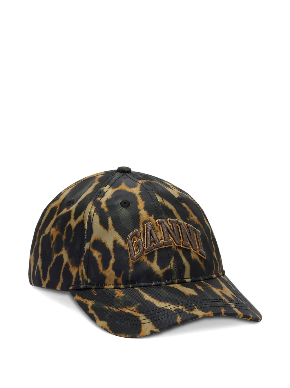GANNI Cappello da baseball leopardato - Nero