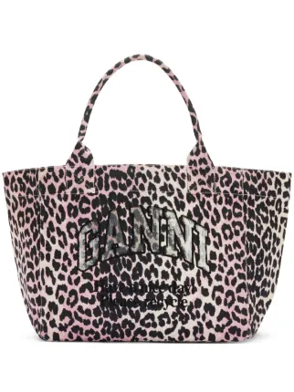 GANNI Leopard Medium Tote | Pink | FARFETCH