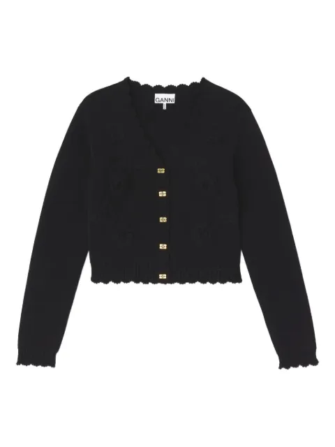 GANNI floral-detail cardigan