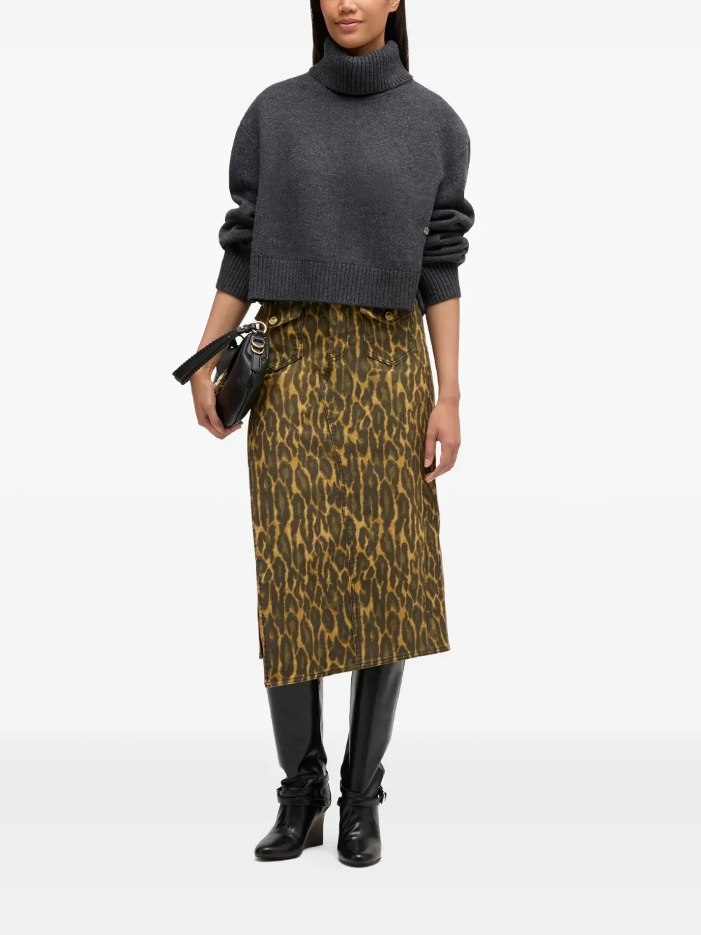  Ganni Pull à Col Roulé - Gris 