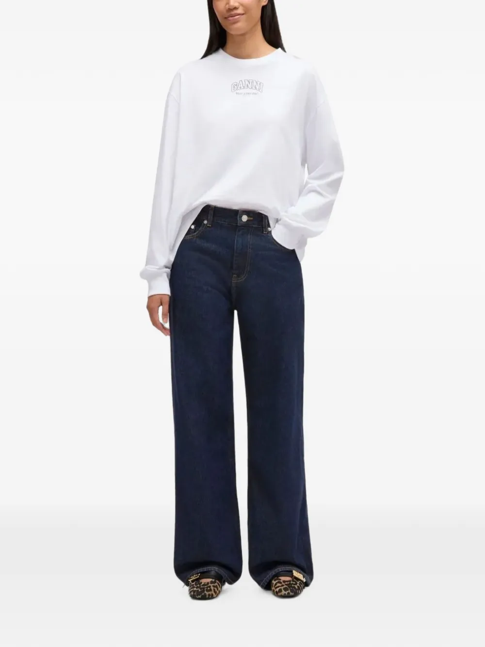 GANNI Lari denim jeans Blauw