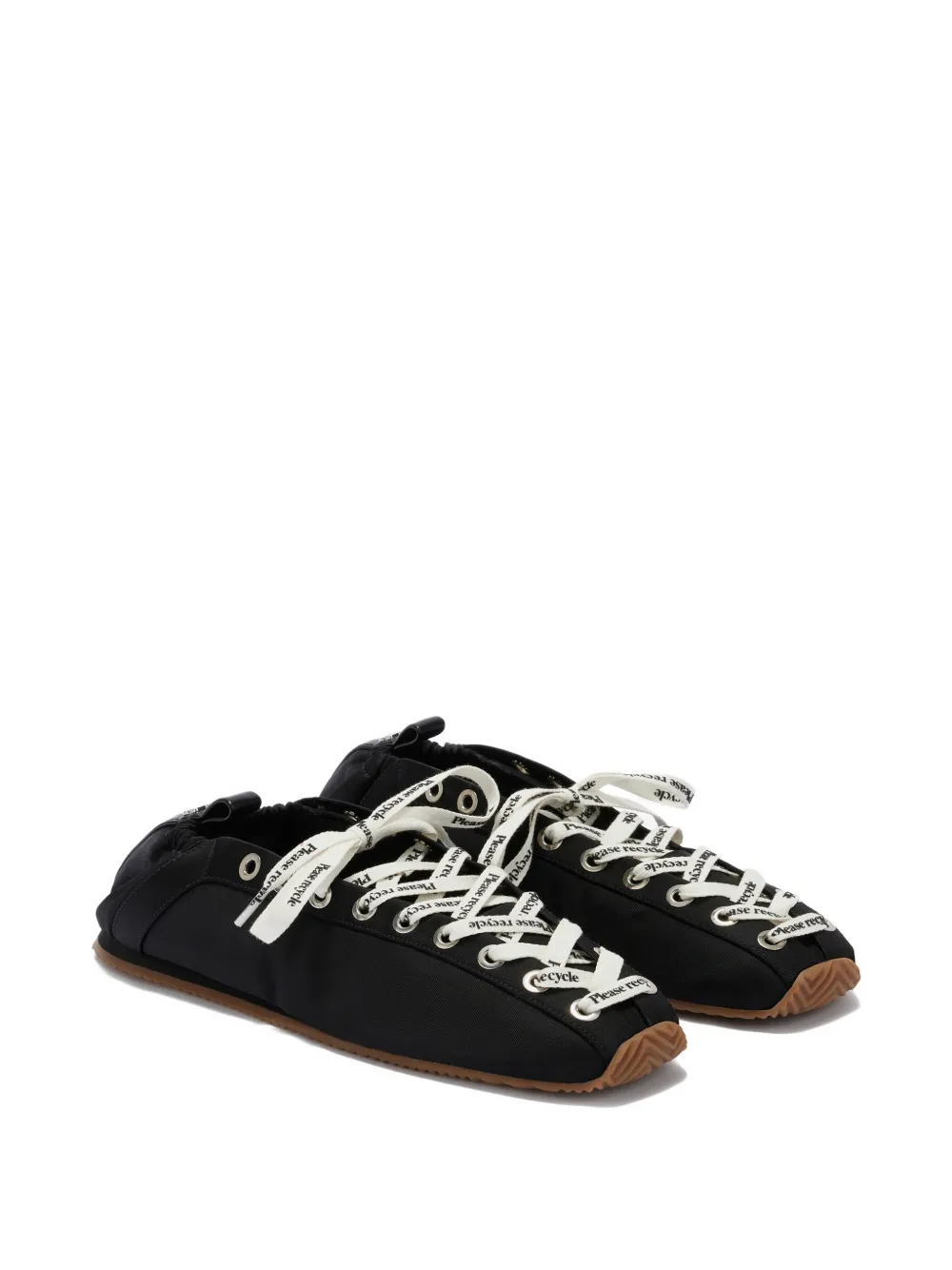 Ganni Lace-up Ballet Flats In Multi