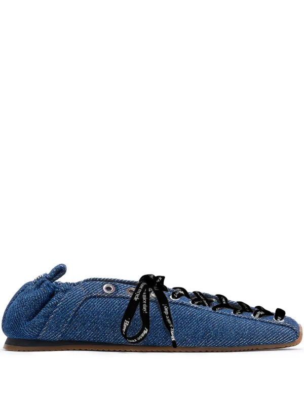 Ganni Sporty Ballerinas in Denim in Blue