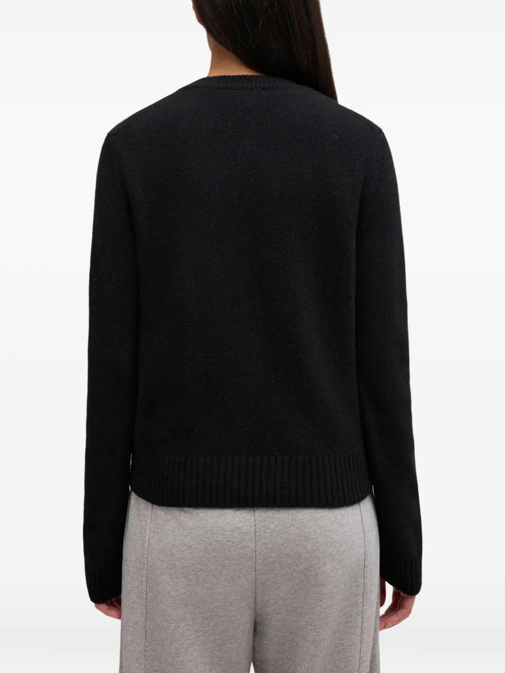 Ganni Cardigan Mit Logo-stickerei In Black