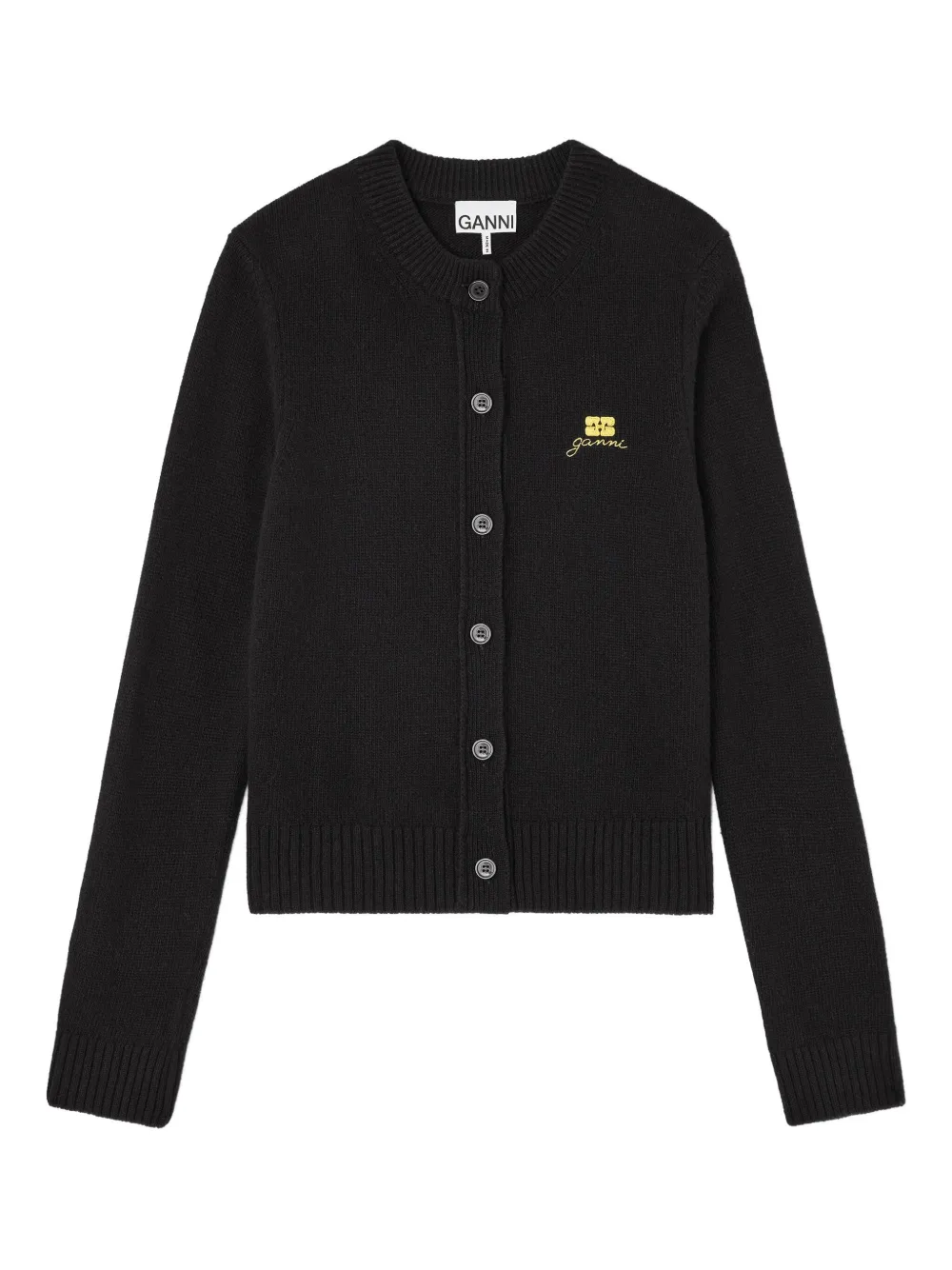 GANNI Cardigan con ricamo - Nero