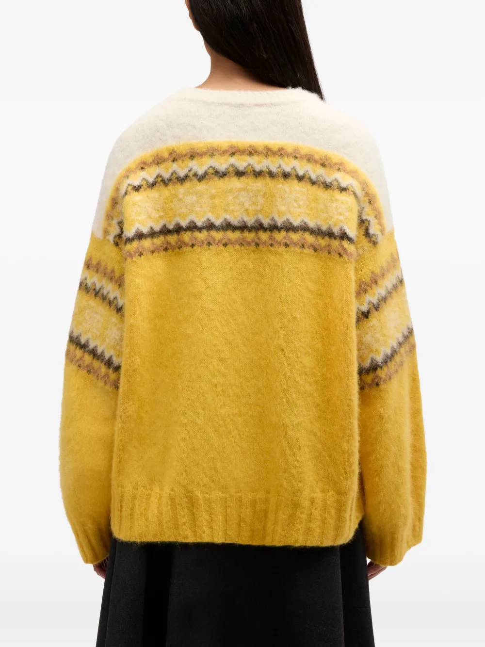 Ganni Patterned Sweater In Yellow