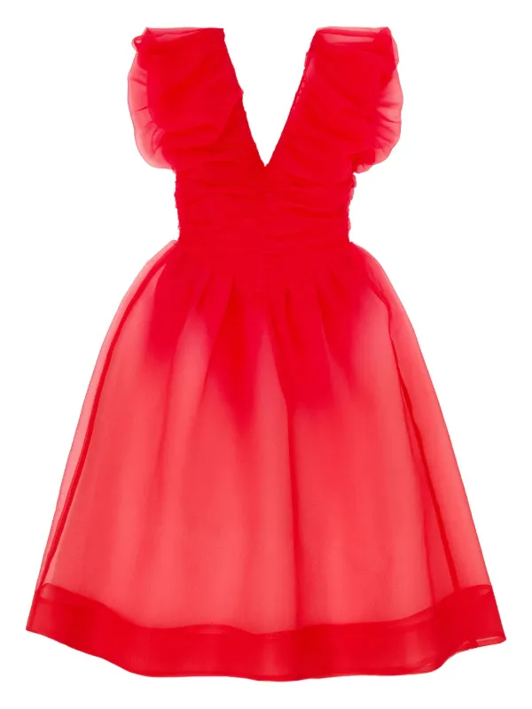 ganni organza dress Textured Organza Long Full Circle Dress