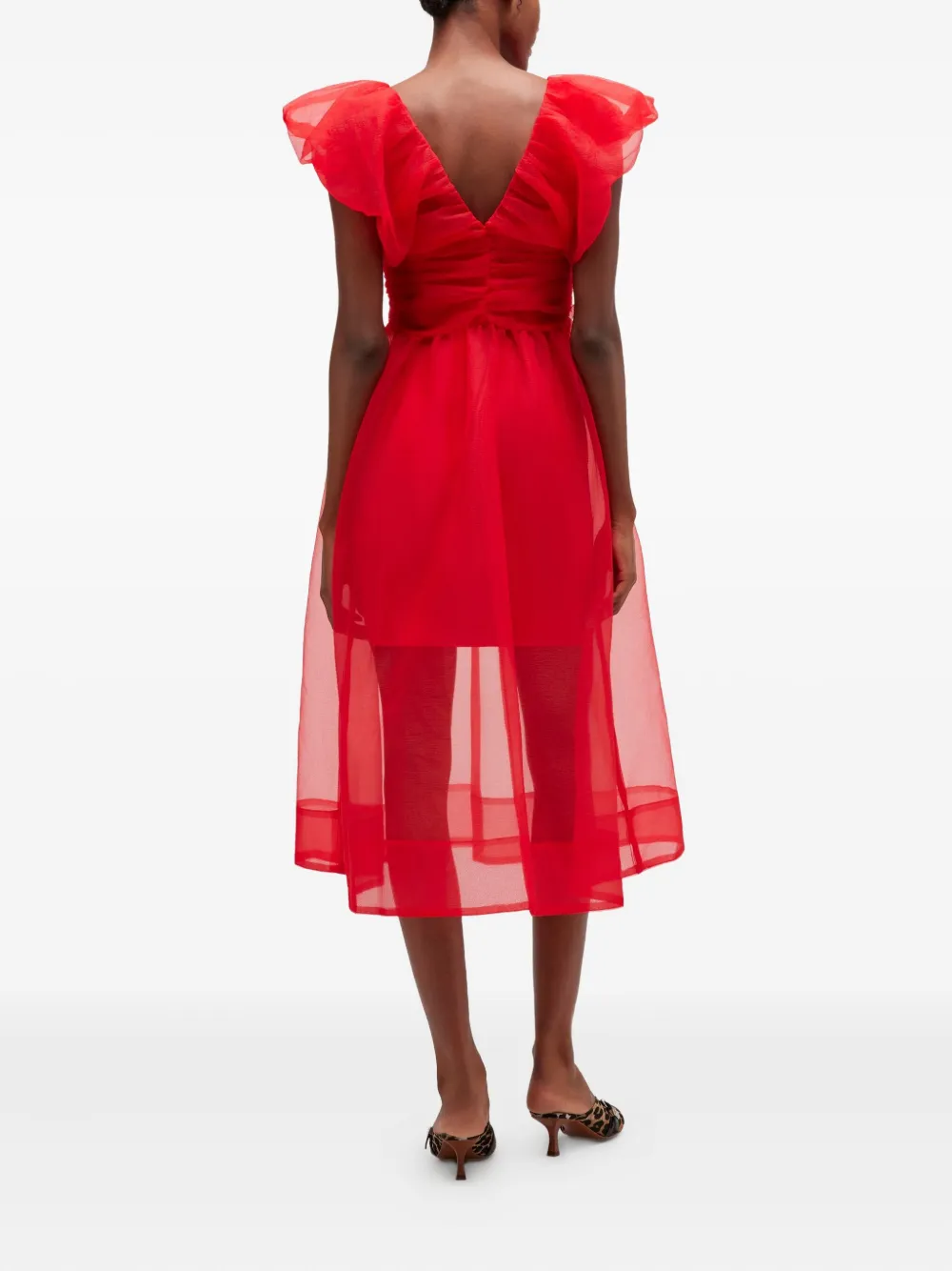 GANNI Mini-jurk met V-hals Rood