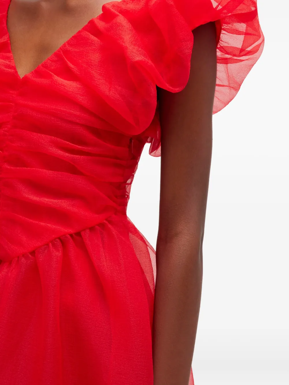 GANNI Mini-jurk met V-hals Rood