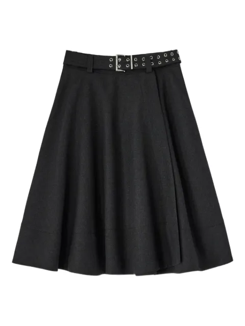 GANNI wool suiting wrap skirt