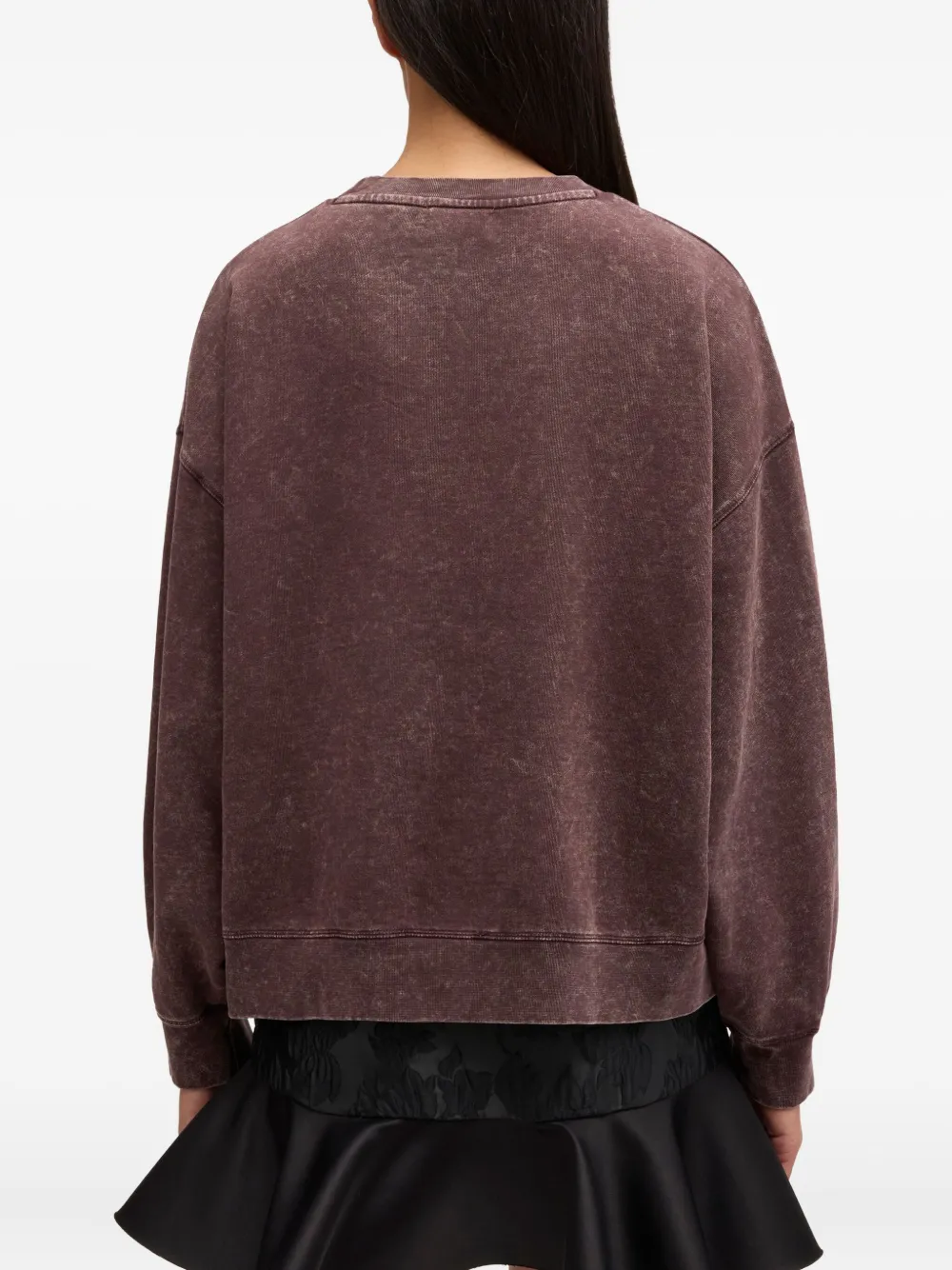 Ganni Graphic-print Sweatshirt In Brown