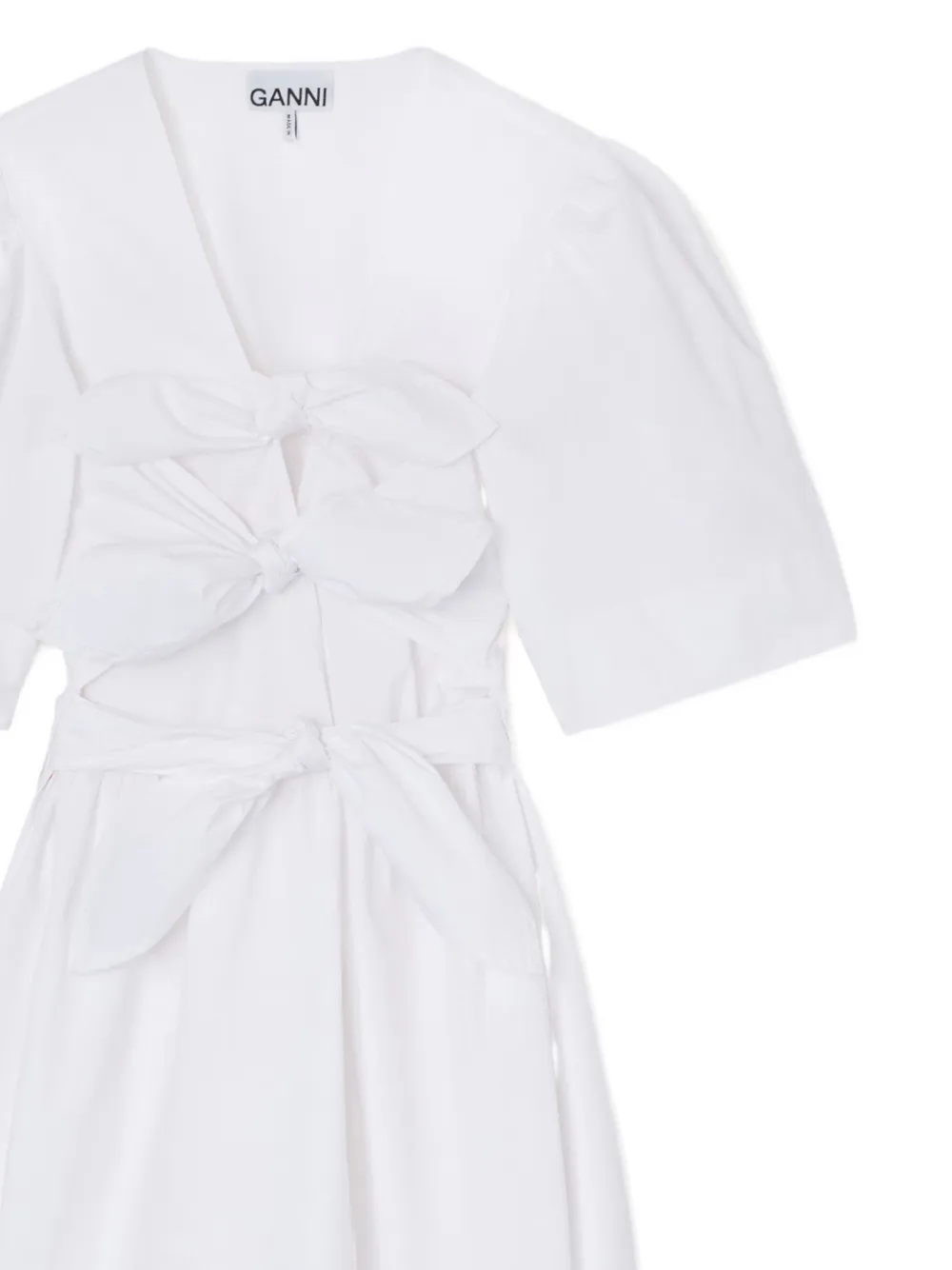 GANNI Jurk met strikdetail - Wit