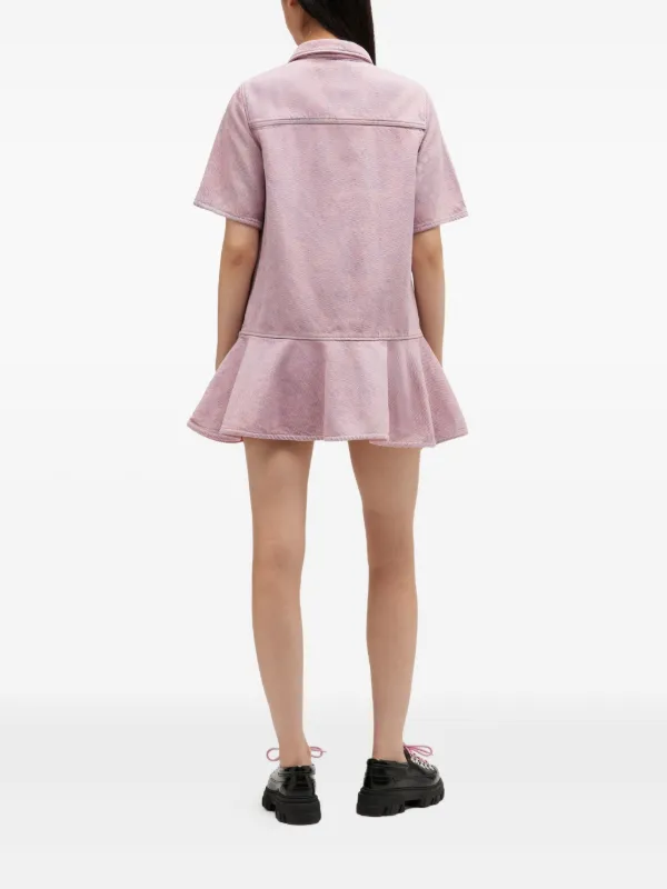 pink denim dresses Country Girl Belted Denim Dress - Pink