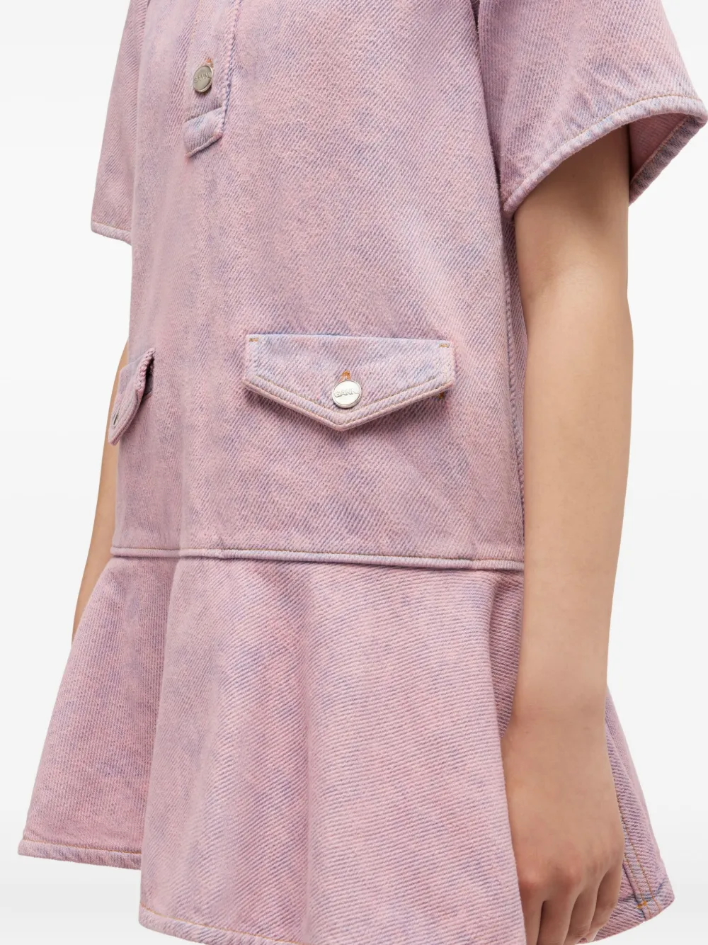 GANNI Denim mini-jurk Roze