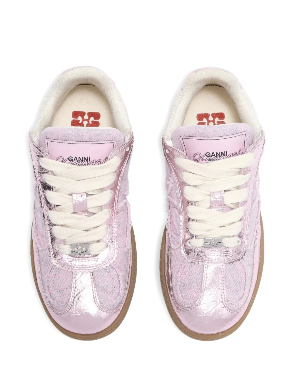 GANNI Metallic sneakers Roze