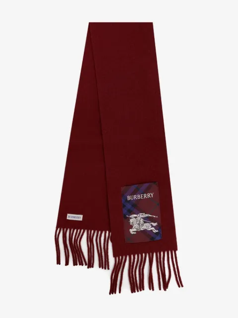 Burberry fringed logo-patch scarf