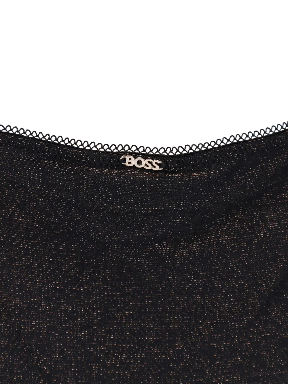 Hugo Boss Picot Trim Bodysuit In Black