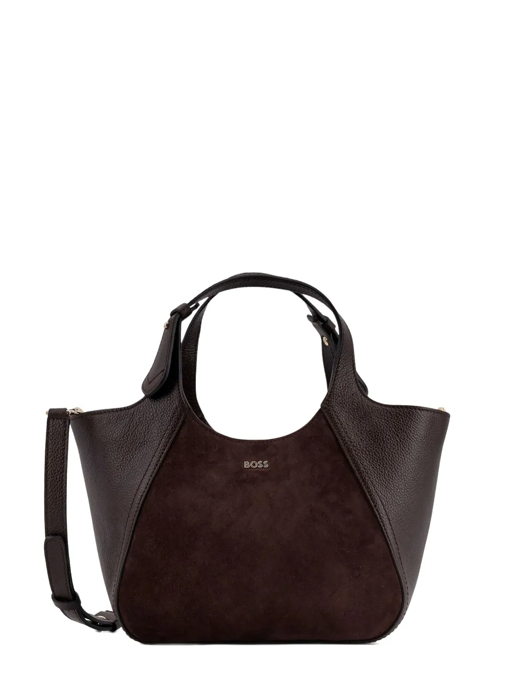 BOSS logo-plaque panelled tote bag - Paars